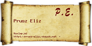 Prusz Eliz névjegykártya
